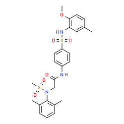 ChemSpider 2D Image | N~2~-(2,6-Dimethylphenyl)-N-{4-[(2-methoxy-5-methylphenyl)sulfamoyl]phenyl}-N~2~-(methylsulfonyl)glycinamide | C25H29N3O6S2