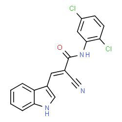 ChemSpider 2D Image | (2E)-2-Cyano-N-(2,5-dichlorophenyl)-3-(1H-indol-3-yl)acrylamide | C18H11Cl2N3O