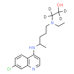 ChemSpider 2D Image | 2-[{4-[(7-Chloro-4-quinolinyl)amino]pentyl}(ethyl)amino](~2~H_4_)ethanol | C18H22D4ClN3O