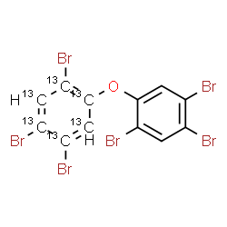 ChemSpider 2D Image | 1,2,4-Tribromo-5-(2,4,5-tribromophenoxy)(~13~C_6_)benzene | C613C6H4Br6O