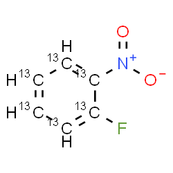 ChemSpider 2D Image | 1-Fluoro-2-nitro(~13~C_6_)benzene | 13C6H4FNO2