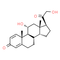 ChemSpider 2D Image | (11alpha,14beta)-11,21-Dihydroxypregna-1,4-diene-3,20-dione | C21H28O4