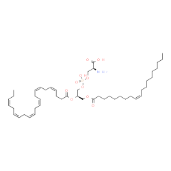 ChemSpider 2D Image | O-[{(2R)-2-[(4Z,7Z,10Z,13Z,16Z,19Z)-4,7,10,13,16,19-Docosahexaenoyloxy]-3-[(9Z)-9-nonadecenoyloxy]propoxy}(hydroxy)phosphoryl]-L-serine | C47H78NO10P