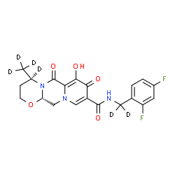 ChemSpider 2D Image | (4R,12aS)-N-[(2,4-Difluorophenyl)(~2~H_2_)methyl]-7-hydroxy-4-(~2~H_3_)methyl-6,8-dioxo(4-~2~H)-3,4,6,8,12,12a-hexahydro-2H-pyrido[1',2':4,5]pyrazino[2,1-b][1,3]oxazine-9-carboxamide | C20H13D6F2N3O5