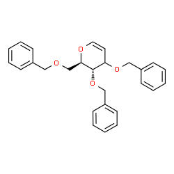 ChemSpider 2D Image | (3xi)-1,5-Anhydro-3,4,6-tri-O-benzyl-2-deoxy-D-erythro-hex-1-enitol | C27H28O4