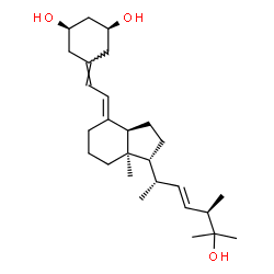 ChemSpider 2D Image | (1R,3S,5E,7E,14beta,17beta)-17-[(2S,3E,5R)-6-Hydroxy-5,6-dimethyl-3-hepten-2-yl]-9,10-secoestra-5,7-diene-1,3-diol | C27H44O3