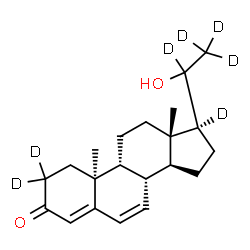 ChemSpider 2D Image | (9beta,10alpha)-20-Hydroxy(2,2,17,20,21,21,21-~2~H_7_)pregna-4,6-dien-3-one | C21H23D7O2
