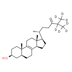 ChemSpider 2D Image | (3beta,5alpha)-(25,26,26,26,27,27,27-~2~H_7_)Ergosta-8,24(28)-dien-3-ol | C28H39D7O