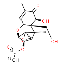 ChemSpider 2D Image | (3alpha,7alpha)-7,15-Dihydroxy-8-oxo-12,13-epoxytrichothec-9-en-3-yl (~13~C_2_)acetate | C1513C2H22O7