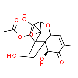 ChemSpider 2D Image | (7beta)-3,7,15-Trihydroxy-8-oxo-12,13-epoxytrichothec-9-en-4-yl acetate | C17H22O8
