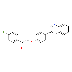 ChemSpider 2D Image | 1-(4-Fluorophenyl)-2-[4-(2-quinoxalinyl)phenoxy]ethanone | C22H15FN2O2