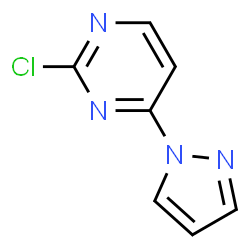 ChemSpider 2D Image | 2-Chloro-4-(1H-pyrazol-1-yl)pyrimidine | C7H5ClN4