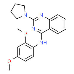 ChemSpider 2D Image | N-(2,4-Dimethoxyphenyl)-2-(1-pyrrolidinyl)-4-quinazolinamine | C20H22N4O2
