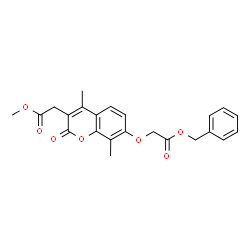 ChemSpider 2D Image | Methyl {7-[2-(benzyloxy)-2-oxoethoxy]-4,8-dimethyl-2-oxo-2H-chromen-3-yl}acetate | C23H22O7