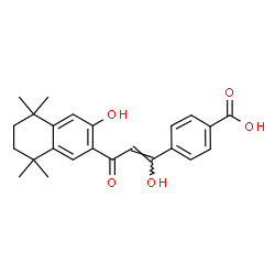 ChemSpider 2D Image | 4-[(1Z)-1-Hydroxy-3-(3-hydroxy-5,5,8,8-tetramethyl-5,6,7,8-tetrahydro-2-naphthalenyl)-3-oxo-1-propen-1-yl]benzoic acid | C24H26O5