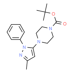 ChemSpider 2D Image | 2-Methyl-2-propanyl 4-(3-methyl-1-phenyl-1H-pyrazol-5-yl)-1-piperazinecarboxylate | C19H26N4O2