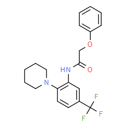 ChemSpider 2D Image | 2-Phenoxy-N-[2-(1-piperidinyl)-5-(trifluoromethyl)phenyl]acetamide | C20H21F3N2O2