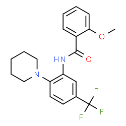 ChemSpider 2D Image | 2-Methoxy-N-[2-(1-piperidinyl)-5-(trifluoromethyl)phenyl]benzamide | C20H21F3N2O2