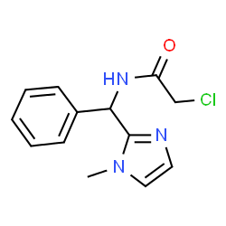 ChemSpider 2D Image | 2-Chloro-N-[(1-methyl-1H-imidazol-2-yl)(phenyl)methyl]acetamide | C13H14ClN3O