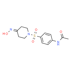 ChemSpider 2D Image | N-(4-{[4-(Hydroxyimino)-1-piperidinyl]sulfonyl}phenyl)acetamide | C13H17N3O4S
