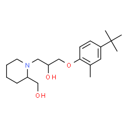 ChemSpider 2D Image | 1-[2-(Hydroxymethyl)-1-piperidinyl]-3-[2-methyl-4-(2-methyl-2-propanyl)phenoxy]-2-propanol | C20H33NO3