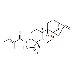 ChemSpider 2D Image | (3alpha,5beta,8alpha,9beta,10alpha)-9-Hydroxy-3-{[(2E)-2-methyl-2-butenoyl]oxy}kaur-16-en-18-oic acid | C25H36O5