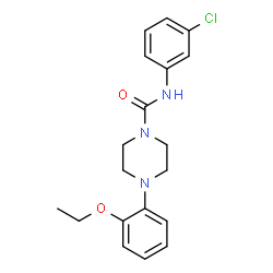 ChemSpider 2D Image | N-(3-Chlorophenyl)-4-(2-ethoxyphenyl)-1-piperazinecarboxamide | C19H22ClN3O2