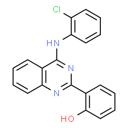 ChemSpider 2D Image | 2-{4-[(2-Chlorophenyl)amino]-2-quinazolinyl}phenol | C20H14ClN3O