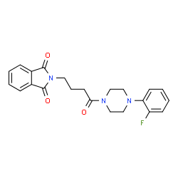 ChemSpider 2D Image | 2-{4-[4-(2-Fluorophenyl)-1-piperazinyl]-4-oxobutyl}-1H-isoindole-1,3(2H)-dione | C22H22FN3O3