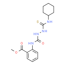 ChemSpider 2D Image | Methyl 2-({[2-(cyclohexylcarbamothioyl)hydrazino]carbonyl}amino)benzoate | C16H22N4O3S