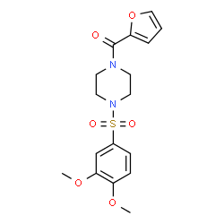 ChemSpider 2D Image | {4-[(3,4-Dimethoxyphenyl)sulfonyl]-1-piperazinyl}(2-furyl)methanone | C17H20N2O6S