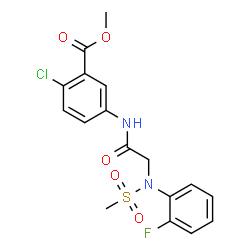 ChemSpider 2D Image | Methyl 2-chloro-5-{[N-(2-fluorophenyl)-N-(methylsulfonyl)glycyl]amino}benzoate | C17H16ClFN2O5S