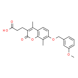 ChemSpider 2D Image | 3-{7-[(3-Methoxybenzyl)oxy]-4,8-dimethyl-2-oxo-2H-chromen-3-yl}propanoic acid | C22H22O6