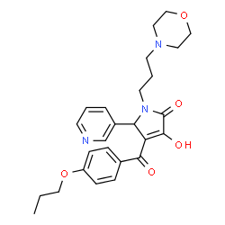 ChemSpider 2D Image | 3-Hydroxy-1-[3-(4-morpholinyl)propyl]-4-(4-propoxybenzoyl)-5-(3-pyridinyl)-1,5-dihydro-2H-pyrrol-2-one | C26H31N3O5