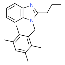 ChemSpider 2D Image | 2-Propyl-1-(2,3,5,6-tetramethylbenzyl)-1H-benzimidazole | C21H26N2