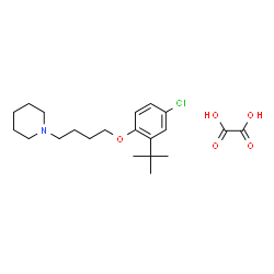 ChemSpider 2D Image | 1-{4-[4-Chloro-2-(2-methyl-2-propanyl)phenoxy]butyl}piperidine ethanedioate (1:1) | C21H32ClNO5