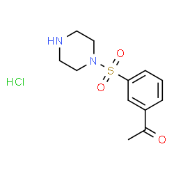 ChemSpider 2D Image | 1-[3-(piperazin-1-ylsulfonyl)phenyl]ethanone hydrochloride | C12H17ClN2O3S