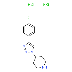 ChemSpider 2D Image | 4-[4-(4-Chlorophenyl)-1H-1,2,3-triazol-1-yl]piperidine dihydrochloride | C13H17Cl3N4