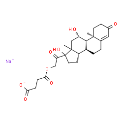 ChemSpider 2D Image | Sodium 4-{[(11beta,13xi,17xi)-11,17-dihydroxy-3,20-dioxopregn-4-en-21-yl]oxy}-4-oxobutanoate | C25H33NaO8