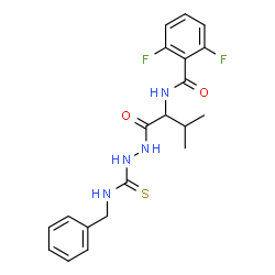 ChemSpider 2D Image | N-{1-[2-(Benzylcarbamothioyl)hydrazino]-3-methyl-1-oxo-2-butanyl}-2,6-difluorobenzamide | C20H22F2N4O2S