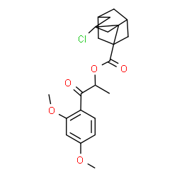 ChemSpider 2D Image | 1-(2,4-Dimethoxyphenyl)-1-oxo-2-propanyl 3-chloro-1-adamantanecarboxylate | C22H27ClO5