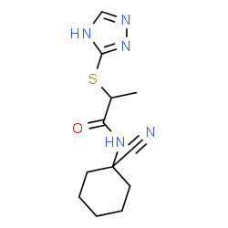ChemSpider 2D Image | N-(1-Cyanocyclohexyl)-2-(1H-1,2,4-triazol-3-ylsulfanyl)propanamide | C12H17N5OS