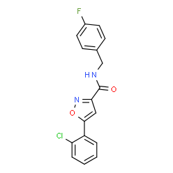 ChemSpider 2D Image | 5-(2-Chlorophenyl)-N-(4-fluorobenzyl)-1,2-oxazole-3-carboxamide | C17H12ClFN2O2