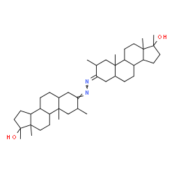 ChemSpider 2D Image | (3E,3'E)-3,3'-[(1E,2E)-1,2-Hydrazinediylidene]bis(2,17-dimethylandrostan-17-ol) | C42H68N2O2