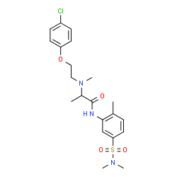 ChemSpider 2D Image | N~2~-[2-(4-Chlorophenoxy)ethyl]-N-[5-(dimethylsulfamoyl)-2-methylphenyl]-N~2~-methylalaninamide | C21H28ClN3O4S