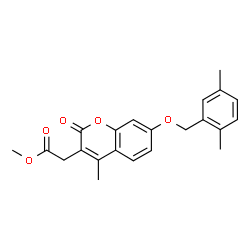 ChemSpider 2D Image | Methyl {7-[(2,5-dimethylbenzyl)oxy]-4-methyl-2-oxo-2H-chromen-3-yl}acetate | C22H22O5