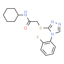 ChemSpider 2D Image | N-Cyclohexyl-2-{[4-(2-fluorophenyl)-4H-1,2,4-triazol-3-yl]sulfanyl}acetamide | C16H19FN4OS