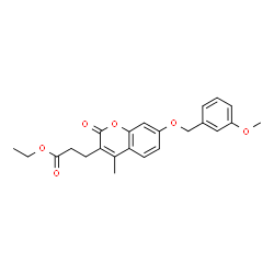 ChemSpider 2D Image | Ethyl 3-{7-[(3-methoxybenzyl)oxy]-4-methyl-2-oxo-2H-chromen-3-yl}propanoate | C23H24O6
