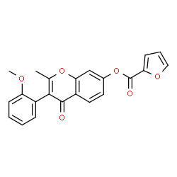 ChemSpider 2D Image | 3-(2-Methoxyphenyl)-2-methyl-4-oxo-4H-chromen-7-yl 2-furoate | C22H16O6
