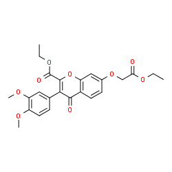 ChemSpider 2D Image | Ethyl 3-(3,4-dimethoxyphenyl)-7-(2-ethoxy-2-oxoethoxy)-4-oxo-4H-chromene-2-carboxylate | C24H24O9